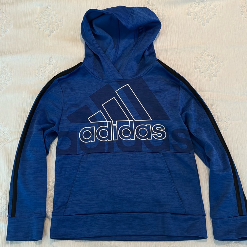 Adidas Youth Boys’ Size Small (8) Blue Hoodie Sweatshirt